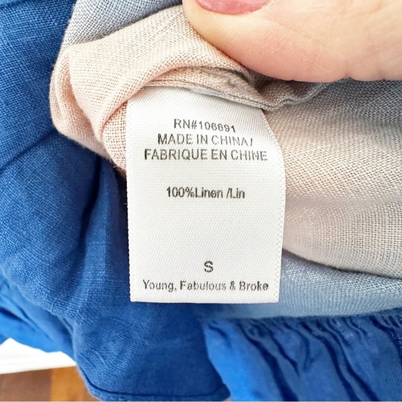 Young Fabulous & Broke Women’s Flutter Dip Dye Linen Ruffle Wrap Mini Skirt Sz S - Picture 5 of 13